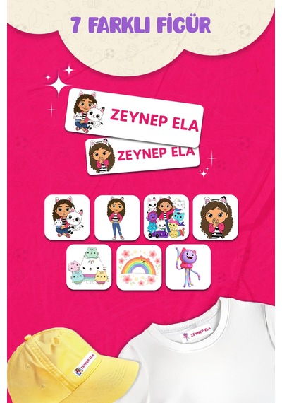 Kıyafet Etiketi - Okul Kıyafetlerine Kişiye Özel 30 Saniyede Kolay Uygulama Yıkanabilir -gabby Çok Renkli