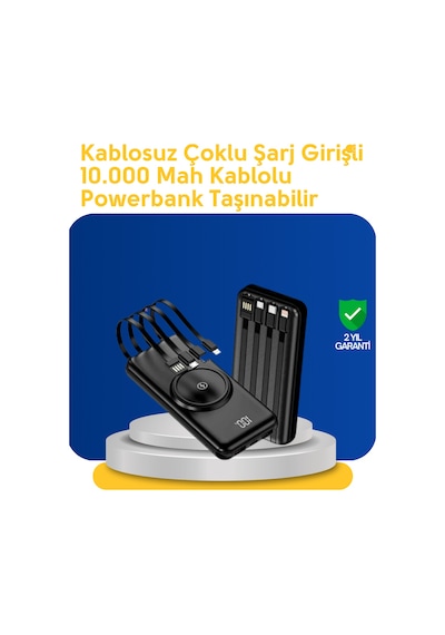 Akıllı Koruma Sistemli Powerbank Hızlı, Güvenli Muratech - 76 Ve Modern siyah
