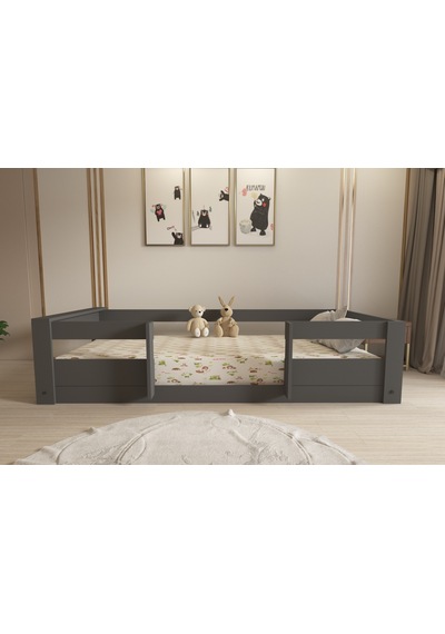 Herseycik Ninnimo Montessori 90X190 Yatak Uyumlu Karyola M7-4 Antrasit