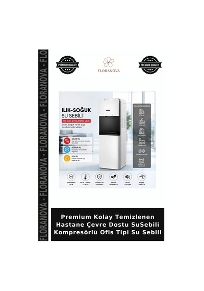 Premium Kolay Temizlenen Hastane Çevre Dostu Susebili Kompresörlü Ofis Tipi Su Sebili