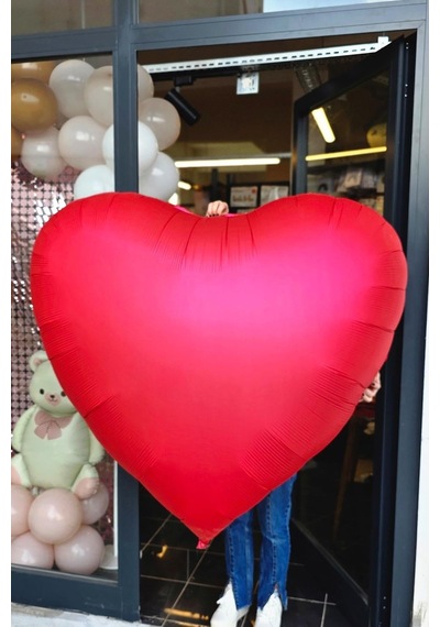 Dev Kırmızı Kalp Balon 150 Cm 60 İnç Mat Kırmızı Kalp Folyo Balon Sku: Zeusstk7040aa8f2a .