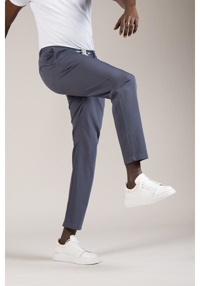 Akçaylar Regular Fit Beli İplikli Ve Lastikli Likralı Pamuklu Yazlık Jogger Pantolon Antrasit