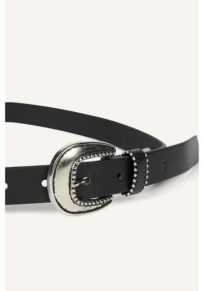 Defacto Kadın İşlemeli Metal Toka Suni Deri Jean Kemeri H7542axnsbk23 Siyah-bk23