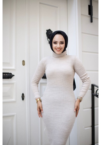 Hira Life Fashion Kadın Elbise Tesettür Giyim Balıkçı Yaka Ve Dar Kesim Triko Kalem Elbise Taş Taş Hira Life Fashion Kadın Elbise Tesettür Giyim Balıkçı Yaka Ve Dar Kesim Triko Kalem Elbise Taş Taş