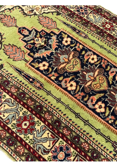 Burak Halı El Dokuma Sıfır Bünyan Seccade 88x140 Yeşil Kök Boya Namazlık