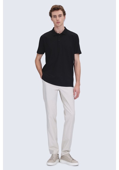 Hatemoğlu Siyah Regular Fit Polo Yaka 100% Pamuk Merserize Tişört