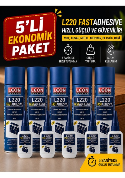 5 Adet Ultra Çok Güçlü Ve Hızlı Japon Yapıştırıcı 200 Ml+ 50 Gr