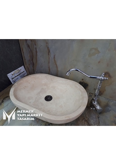 Traverten Oval Dikdörtgen Lavabo