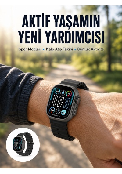 Amoled Ultra Akıllı Saat 15 Gün Batarya Güçlü Ekran Yeni Nesil - Lisinya