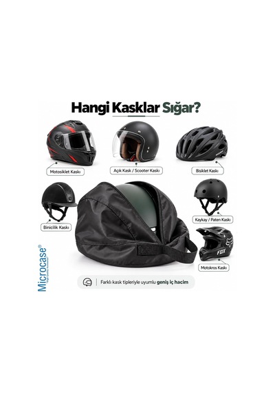 Tr Kask Taşıma Çantası Fermuarlı Geniş İç Hacimli Motosiklet Bisiklet Scooter Kask Çantası 44 X 28 X 24 Cm Al5 Genel