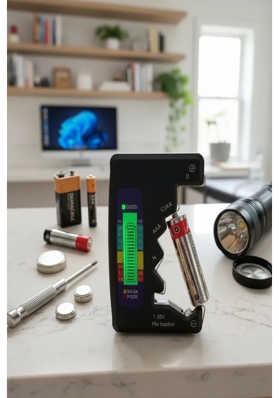 Evrensel Mini Pil Test Cihazı - Pil Doluluk Seviyesi Ölçer Ve Pil Durum Kontrol Aparatı