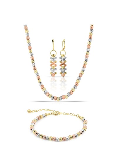 Forentina Dorika Kolye Küpe Bileklik Set  Ps1363 Çok Renkli