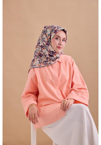 Silk Home Twill İpek Eşarp 11477-05 Ekru, Koyu Mor, Petrol Yeşili, Vizon