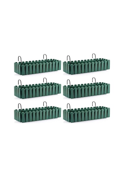Omnipazar So-ib03 Askılı Balkon Saksı Takım 14 Lt Yeşil 6 Adet