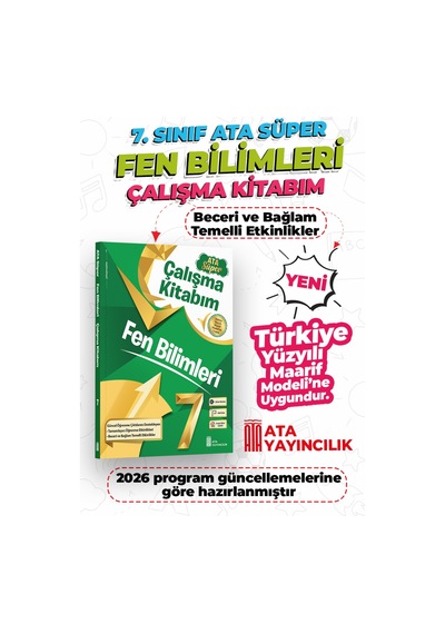 7. Sınıf Fen Bilimleri Ata Süper Çalışma Kitabım Yeni