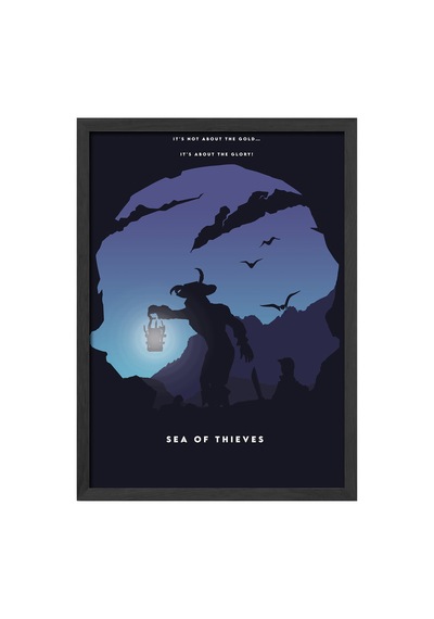 Sea Of Thieves Siyah Ahşap Çerçeveli Poster, Dekoratif Oyun Duvar Tablosu