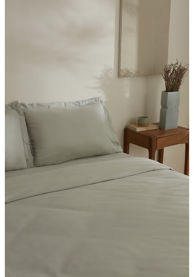 Karaca Home Jemma 120 Tel %100 Pamuk Saten Çift Kişilik Nevresim Takımı Yeşil Yeşil