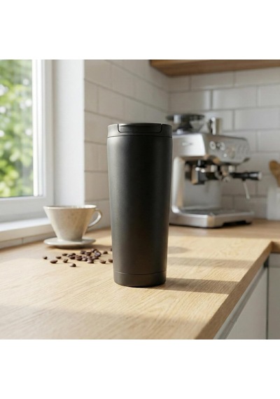 400 Ml Siyah Termos Kupa - Çift Katmanlı Paslanmaz Çelik Seyahat Bardağı Travel Mug - 4-6 Saa Diğer