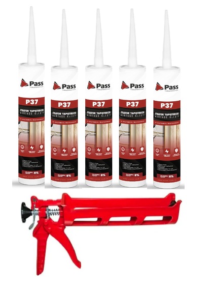 Pass Strafor & Kartonpiyer Yapıştırıcısı 480 Gr 5 Adet+tabancası