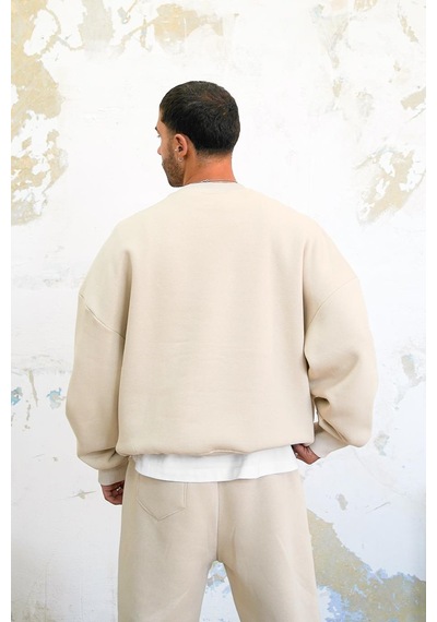 Krem Cozy Basic Oversize Sweat Krem