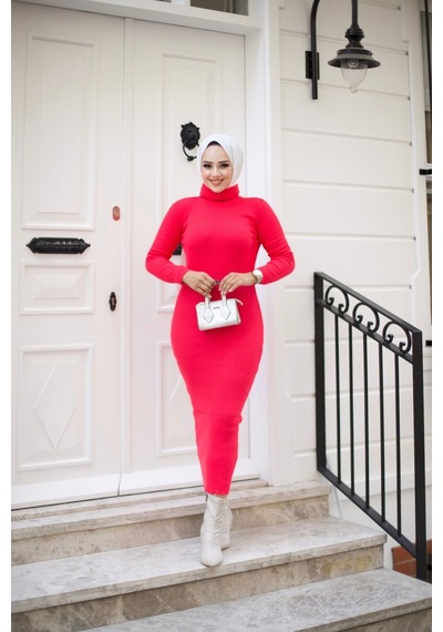 Hira Life Fashion Kadın Elbise Tesettür Giyim Balıkçı Yaka Ve Dar Kesim Triko Kalem Elbise Fuşya Fuşya Hira Life Fashion Kadın Elbise Tesettür Giyim Balıkçı Yaka Ve Dar Kesim Triko Kalem Elbise Fuşya Fuşya