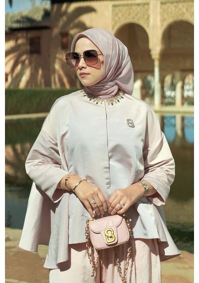 Buttonscarves Granada Piliseli Şal - Pink Mist Pembe