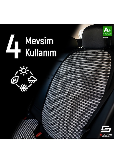 Oto Arka Koltuk Sırt Koruyucu Kılıf Çizgili Füme Beyaz Universal 2 Parça A+ Kalite