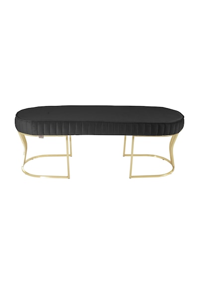 Viego Gold Striped- Antrasit Kapitoneli Chester Model Puf & Bench & Koltuk & Uzun Makyaj Puff & Yatak Ucu &önü