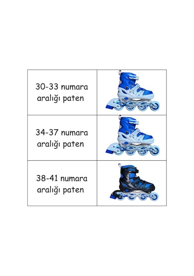 Mavi Ayarlanabilir, Full Set Kask Dizlik Seti Dahil Çocuk Başlangıç Pateni Mavi