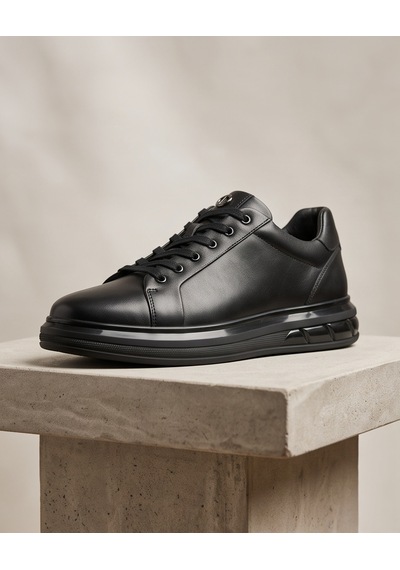 2274-zanelle Hakiki Full Duble Deri Üst Kalite Premıum Erkek Sneaker Ayakkabı Siyah