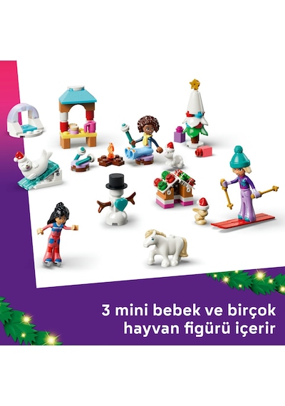 LEGO® Friends 2026 Yılbaşı Takvimi 42698 - 6 Yaş ve Üzeri Çocuklar için 3 Mini Bebek İçeren Oyuncak Yapım Seti (211 Parça)