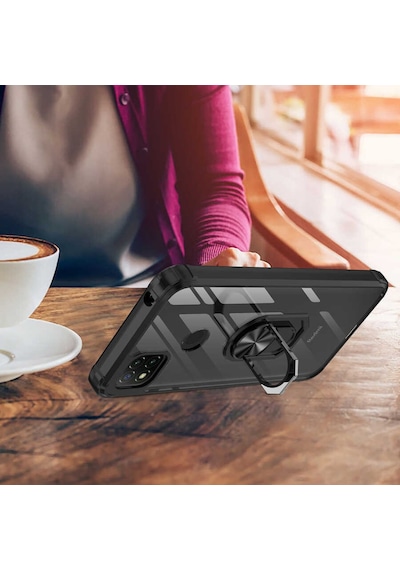 Xiaomi Redmi 9C Kılıf Şeffaf Sararmaz Yüzüklü Mola Kapak