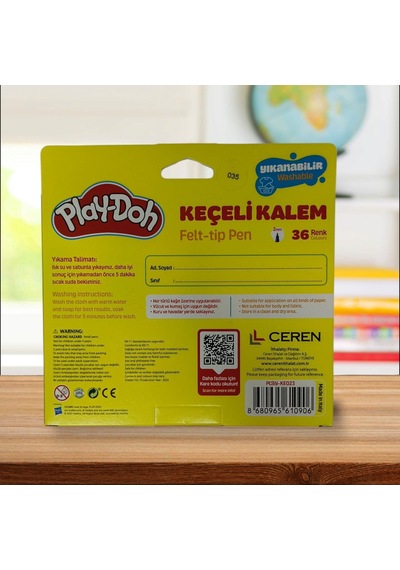 Play-doh 36 Renk Yıkanabilir Felt Tip Keçeli Kalem 2nm