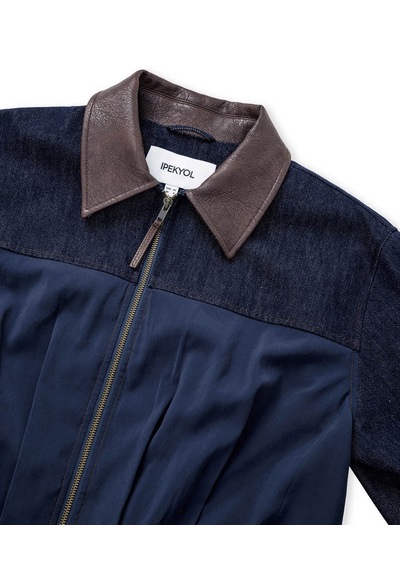 İpekyol Kontrast Yaka Bomber Lacivert Kadın Ceket Iw6260005118