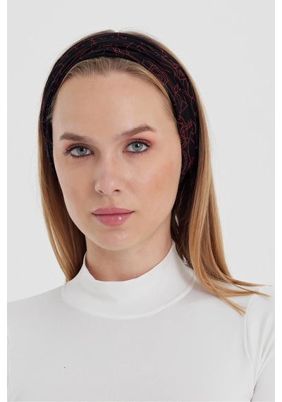 Kadın 4 Fonksiyonlu Koruyucu, Pamuklu, Esnek, Terletmez, Bandana, Boyunluk, Buff, Maske - Tek Ebat / Siyah-kırmızı Siyah-kırmızı