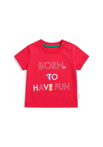 Babyhola %100 Pamuk Erkek Bebek Kapri Tişört Şapka Takım 5467 Kırmızı