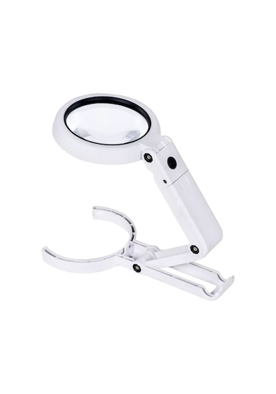 Usb Şarj Edilebilir Katlanabilir 3.5 - 10x Büyüteç 8 Ledli Masa Ve Eliçin Büyüteç Fs90rc