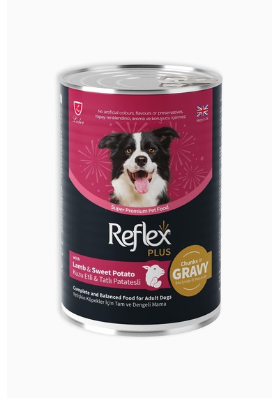 Reflex Plus Sos İçinde Et Parçacıklı Kuzu Etli ve Tatlı Patatesli Yetişkin Köpek Maması 400 G