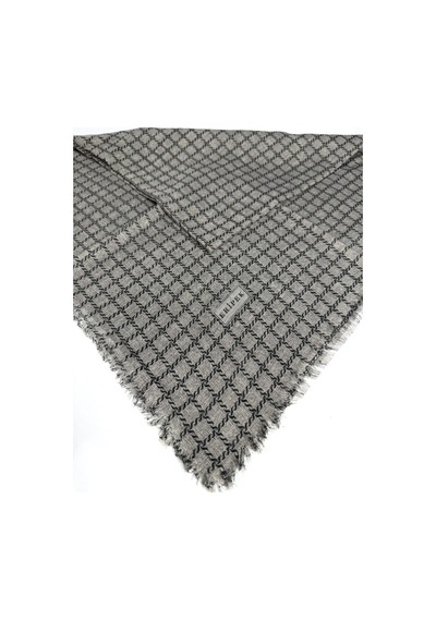 Eripek Desenli Flamalı Keten Eşarp- 06112 Füme