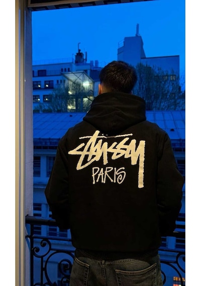 Hunors Sportswear & Company Stüssy Paris Baskılı Unisex Model Pamuklu Kapüşonlu Sweatshirt SIYAH Hunors Sportswear & Company Stüssy Paris Baskılı Unisex Model Pamuklu Kapüşonlu Sweatshirt SIYAH
