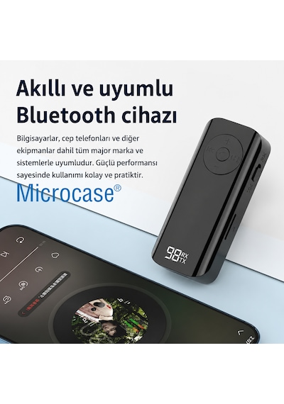 Microcase Bluetooth 5.3 Alıcı Verici Aux Adaptör Tx Rx Kablosuz Araç Ses Sistemi Ve Hoparlör Dönüştürücü Al5780