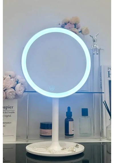 Led Işıklı Dokunmatik Masaüstü Makyaj Aynası Ayarlanabilir Beyaz Kozmetik Aynası Genel