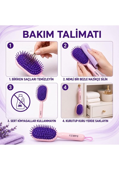 Saç Açma Ve Tarama Fırçası, Saç Fırçası Mor
