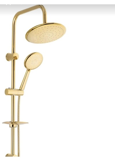 Eshome Gold Altın Renk Kaplama Robot Duş Seti Ve Banyo Bataryası 2 Li Set