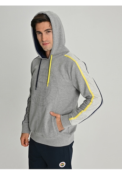 Fenerium Erkek Trıbun Kol Detaylı Sweat Gri Melanj