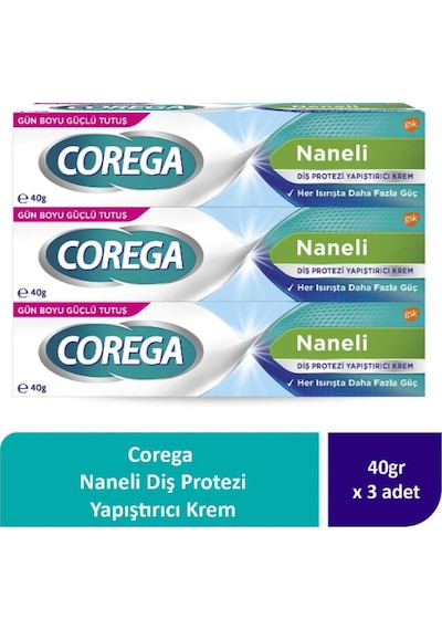 Naneli Diş Protezi Yapıştırıcı Krem 40g 3 Adet