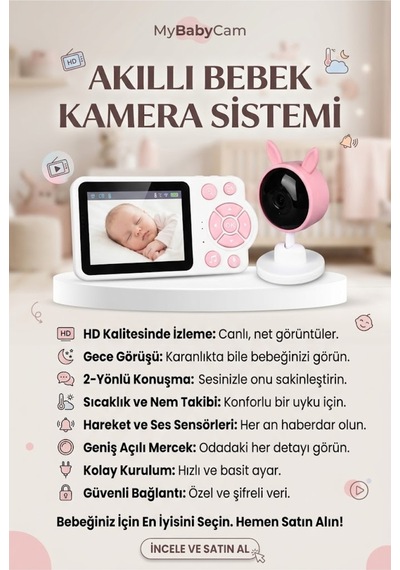 Ebeveyn Kontrollü 2.8 İnç Bebek Monitörü - Güvenli Ve Kesintisiz İzleme Sistemi Beyaz - 928385863