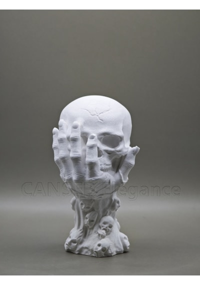 9cm Skull İn Hand Premium Dekor Kuru Kafa El Objesi Biblo