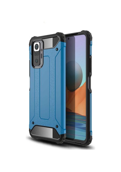 Noktaks - Xiaomi Redmi Note 10 Pro Uyumlu - Kılıf Çift Katman Zırh Tank Crash Military Kapak - Gold