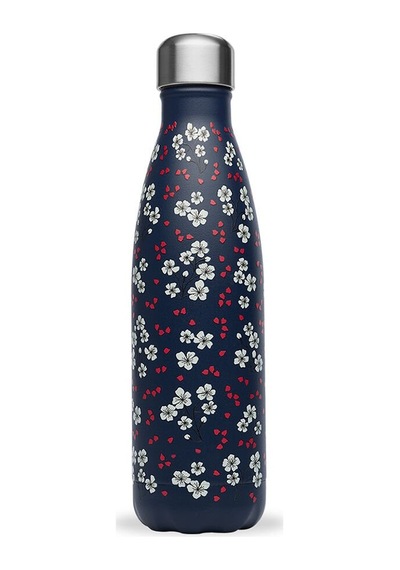 Qwetch QD3470 Çiçek Desenli Isı Yalıtımlı 500 ML Termos - Lacivert
